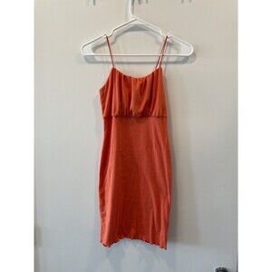 Women's EUC Wild Fable Target Orange Mini Dress Stretch Lettuce Edge Size XS